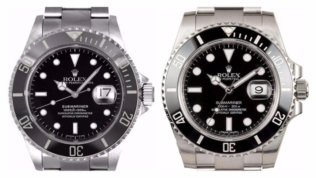 Show a genuine vs. fake Submariner side-by-side. Authentic or Genuine Rolex Submariner Movement vs. fake Submariner side-by-side.
