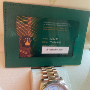 Rolex Day-Date 2024 40mm Rose Gold President Bracelet white dial.